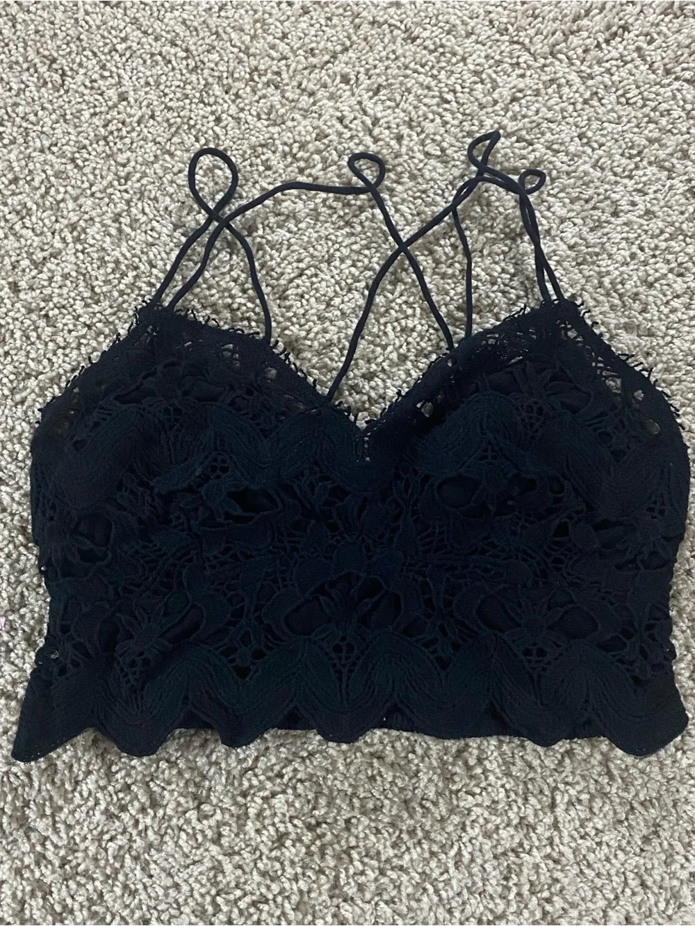 Free People Small Black Ilektra Lace Bralette Small FP Fall Festival Boho
